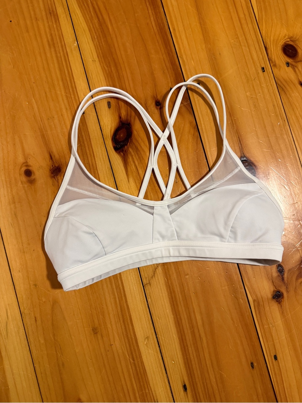 lululemon athletica White Strappy Mesh Sports Bra
